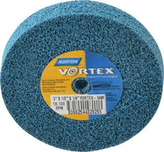 Norton - 3" Diam, 1/2" Face Width, 1/4" Center Hole, Medium Grade, Aluminum Oxide Deburring Wheel - Unitized, Medium Density 5 Grade - Industrial Tool & Supply