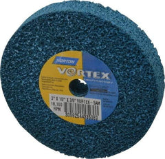Norton - 3" Diam, 1/2" Face Width, 3/8" Center Hole, Medium Grade, Aluminum Oxide Deburring Wheel - Unitized, Medium Density 5 Grade - Industrial Tool & Supply