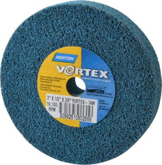 Norton - 3" Diam, 1/2" Face Width, 3/8" Center Hole, Medium Grade, Aluminum Oxide Deburring Wheel - Unitized, Medium Density 7 Grade - Industrial Tool & Supply