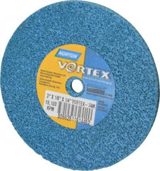 Norton - 3" Diam, 1/8" Face Width, 1/4" Center Hole, Medium Grade, Aluminum Oxide Deburring Wheel - Unitized, Medium Density 7 Grade - Industrial Tool & Supply