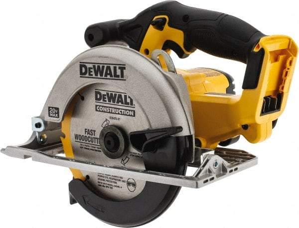 DeWALT - 20 Volt, 6-1/2" Blade, Cordless Circular Saw - 3,700 RPM, Lithium-Ion Batteries Not Included - Industrial Tool & Supply