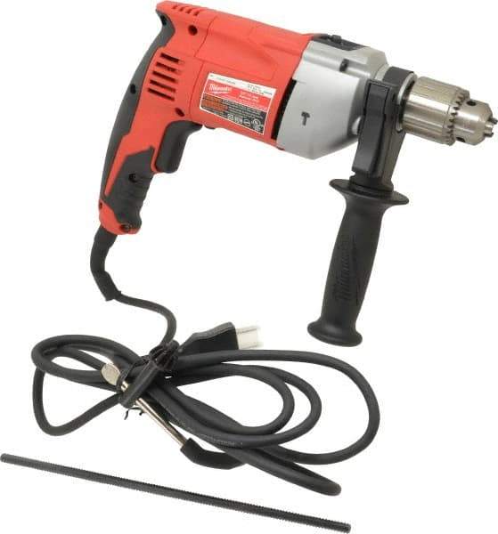Milwaukee Tool - 120 Volt 1/2" Keyed Chuck Electric Hammer Drill - 0 to 48,000 BPM, 0 to 2,800 RPM - Industrial Tool & Supply
