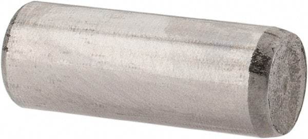 Made in USA - 6mm Diam x 16mm Pin Length Alloy Steel Standard Dowel Pin - Bright Finish, C 47-58 & C 60 (Surface) Hardness, 1 Beveled & 1 Rounded End - Industrial Tool & Supply