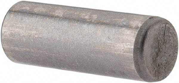 Made in USA - 5mm Diam x 14mm Pin Length Alloy Steel Standard Dowel Pin - Bright Finish, C 47-58 & C 60 (Surface) Hardness, 1 Beveled & 1 Rounded End - Industrial Tool & Supply