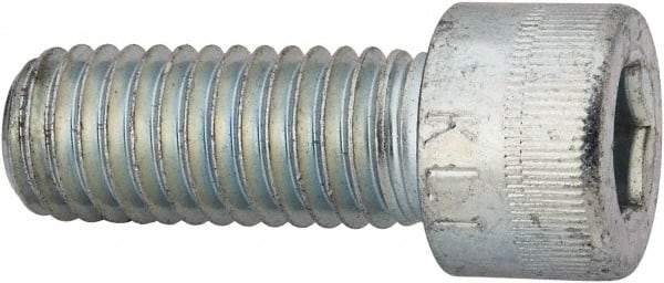 Made in USA - 1/2-13 UNC Hex Socket Drive, Socket Cap Screw - Alloy Steel, Zinc-Plated Finish, Fully Threaded, 1-1/4" Length Under Head - Industrial Tool & Supply