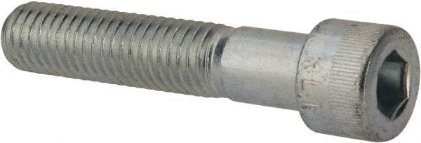 Made in USA - 1/2-13 UNC Hex Socket Drive, Socket Cap Screw - Alloy Steel, Zinc-Plated Finish, Partially Threaded, 2-1/2" Length Under Head - Industrial Tool & Supply