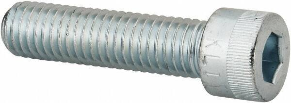 Made in USA - 1/2-13 UNC Hex Socket Drive, Socket Cap Screw - Alloy Steel, Zinc-Plated Finish, Fully Threaded, 2" Length Under Head - Industrial Tool & Supply