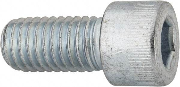 Made in USA - 1/2-13 UNC Hex Socket Drive, Socket Cap Screw - Alloy Steel, Zinc-Plated Finish, Fully Threaded, 1" Length Under Head - Industrial Tool & Supply