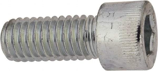 Made in USA - 3/8-16 UNC Hex Socket Drive, Socket Cap Screw - Alloy Steel, Zinc-Plated Finish, Fully Threaded, 7/8" Length Under Head - Industrial Tool & Supply