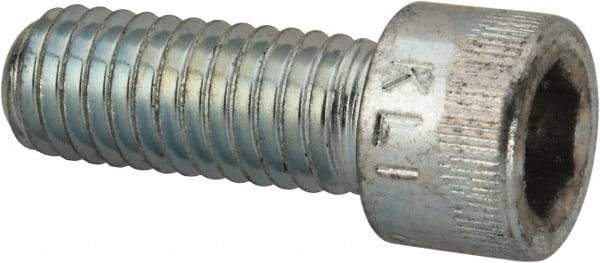 Made in USA - 3/8-16 UNC Hex Socket Drive, Socket Cap Screw - Alloy Steel, Zinc-Plated Finish, Fully Threaded, 1" Length Under Head - Industrial Tool & Supply