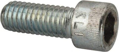 Made in USA - 3/8-16 UNC Hex Socket Drive, Socket Cap Screw - Alloy Steel, Zinc-Plated Finish, Fully Threaded, 1" Length Under Head - Industrial Tool & Supply