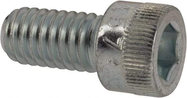 Made in USA - 5/16-18 UNC Hex Socket Drive, Socket Cap Screw - Alloy Steel, Zinc-Plated Finish, Fully Threaded, 5/8" Length Under Head - Industrial Tool & Supply