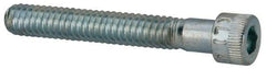 Made in USA - 1/4-20 UNC Hex Socket Drive, Socket Cap Screw - Alloy Steel, Zinc-Plated Finish, Partially Threaded, 1-3/4" Length Under Head - Industrial Tool & Supply