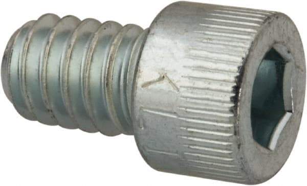 Made in USA - 1/4-20 UNC Hex Socket Drive, Socket Cap Screw - Alloy Steel, Zinc-Plated Finish, Fully Threaded, 3/8" Length Under Head - Industrial Tool & Supply