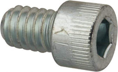 Made in USA - 1/4-20 UNC Hex Socket Drive, Socket Cap Screw - Alloy Steel, Zinc-Plated Finish, Fully Threaded, 3/8" Length Under Head - Industrial Tool & Supply