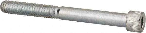 Made in USA - 1/4-20 UNC Hex Socket Drive, Socket Cap Screw - Alloy Steel, Zinc-Plated Finish, Partially Threaded, 2-1/2" Length Under Head - Industrial Tool & Supply