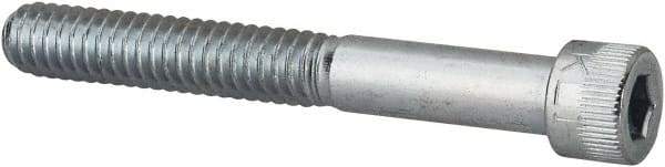 Made in USA - 1/4-20 UNC Hex Socket Drive, Socket Cap Screw - Alloy Steel, Zinc-Plated Finish, Partially Threaded, 2" Length Under Head - Industrial Tool & Supply