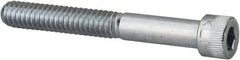 Made in USA - 1/4-20 UNC Hex Socket Drive, Socket Cap Screw - Alloy Steel, Zinc-Plated Finish, Partially Threaded, 2" Length Under Head - Industrial Tool & Supply
