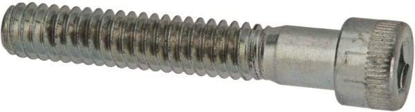 Made in USA - 1/4-20 UNC Hex Socket Drive, Socket Cap Screw - Alloy Steel, Zinc-Plated Finish, Partially Threaded, 1-1/2" Length Under Head - Industrial Tool & Supply