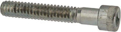 Made in USA - 1/4-20 UNC Hex Socket Drive, Socket Cap Screw - Alloy Steel, Zinc-Plated Finish, Partially Threaded, 1-1/2" Length Under Head - Industrial Tool & Supply