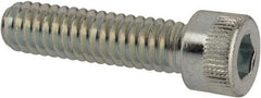 Made in USA - 1/4-20 UNC Hex Socket Drive, Socket Cap Screw - Alloy Steel, Zinc-Plated Finish, Fully Threaded, 1" Length Under Head - Industrial Tool & Supply