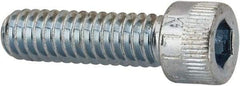 Made in USA - 1/4-20 UNC Hex Socket Drive, Socket Cap Screw - Alloy Steel, Zinc-Plated Finish, Fully Threaded, 7/8" Length Under Head - Industrial Tool & Supply