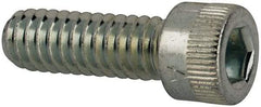 Made in USA - 1/4-20 UNC Hex Socket Drive, Socket Cap Screw - Alloy Steel, Zinc-Plated Finish, Fully Threaded, 3/4" Length Under Head - Industrial Tool & Supply