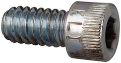 Made in USA - 1/4-20 UNC Hex Socket Drive, Socket Cap Screw - Alloy Steel, Zinc-Plated Finish, Fully Threaded, 1/2" Length Under Head - Industrial Tool & Supply