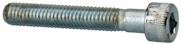 Made in USA - #10-32 UNF Hex Socket Drive, Socket Cap Screw - Alloy Steel, Zinc-Plated Finish, Partially Threaded, 1-1/4" Length Under Head - Industrial Tool & Supply