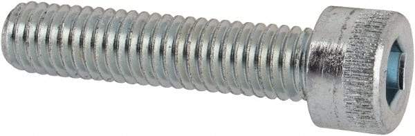 Made in USA - #10-32 UNF Hex Socket Drive, Socket Cap Screw - Alloy Steel, Zinc-Plated Finish, Fully Threaded, 7/8" Length Under Head - Industrial Tool & Supply