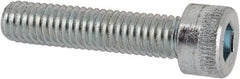 Made in USA - #10-32 UNF Hex Socket Drive, Socket Cap Screw - Alloy Steel, Zinc-Plated Finish, Fully Threaded, 7/8" Length Under Head - Industrial Tool & Supply
