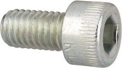 Made in USA - #10-32 UNF Hex Socket Drive, Socket Cap Screw - Alloy Steel, Zinc-Plated Finish, Fully Threaded, 3/8" Length Under Head - Industrial Tool & Supply