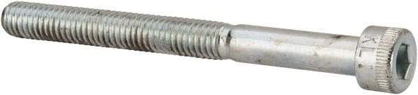 Made in USA - #10-32 UNF Hex Socket Drive, Socket Cap Screw - Alloy Steel, Zinc-Plated Finish, Partially Threaded, 2" Length Under Head - Industrial Tool & Supply