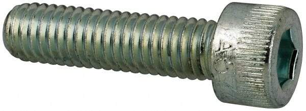 Made in USA - #10-32 UNF Hex Socket Drive, Socket Cap Screw - Alloy Steel, Zinc-Plated Finish, Fully Threaded, 3/4" Length Under Head - Industrial Tool & Supply