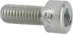 Made in USA - #10-32 UNF Hex Socket Drive, Socket Cap Screw - Alloy Steel, Zinc-Plated Finish, Fully Threaded, 1/2" Length Under Head - Industrial Tool & Supply