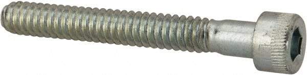 Made in USA - #10-24 UNC Hex Socket Drive, Socket Cap Screw - Alloy Steel, Zinc-Plated Finish, Partially Threaded, 1-1/2" Length Under Head - Industrial Tool & Supply