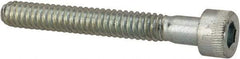 Made in USA - #10-24 UNC Hex Socket Drive, Socket Cap Screw - Alloy Steel, Zinc-Plated Finish, Partially Threaded, 1-1/2" Length Under Head - Industrial Tool & Supply
