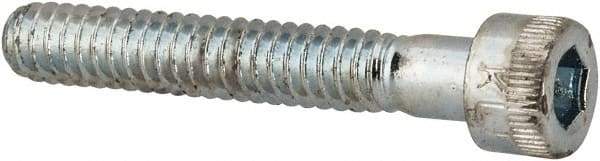 Made in USA - #10-24 UNC Hex Socket Drive, Socket Cap Screw - Alloy Steel, Zinc-Plated Finish, Partially Threaded, 1-1/4" Length Under Head - Industrial Tool & Supply