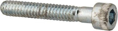 Made in USA - #10-24 UNC Hex Socket Drive, Socket Cap Screw - Alloy Steel, Zinc-Plated Finish, Partially Threaded, 1-1/4" Length Under Head - Industrial Tool & Supply