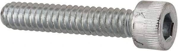 Made in USA - #10-24 UNC Hex Socket Drive, Socket Cap Screw - Alloy Steel, Zinc-Plated Finish, Fully Threaded, 1" Length Under Head - Industrial Tool & Supply