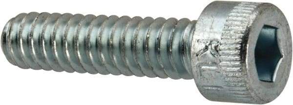 Made in USA - #10-24 UNC Hex Socket Drive, Socket Cap Screw - Alloy Steel, Zinc-Plated Finish, Fully Threaded, 3/4" Length Under Head - Industrial Tool & Supply