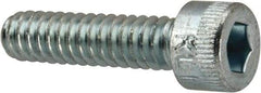 Made in USA - #10-24 UNC Hex Socket Drive, Socket Cap Screw - Alloy Steel, Zinc-Plated Finish, Fully Threaded, 3/4" Length Under Head - Industrial Tool & Supply