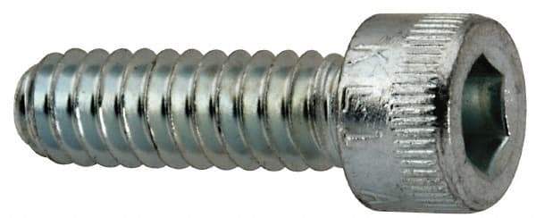 Made in USA - #10-24 UNC Hex Socket Drive, Socket Cap Screw - Alloy Steel, Zinc-Plated Finish, Fully Threaded, 5/8" Length Under Head - Industrial Tool & Supply