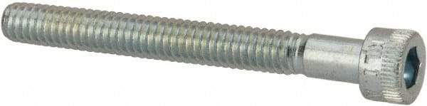 Made in USA - #8-32 UNC Hex Socket Drive, Socket Cap Screw - Alloy Steel, Zinc-Plated Finish, Partially Threaded, 1-1/2" Length Under Head - Industrial Tool & Supply
