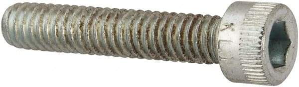 Made in USA - #8-32 UNC Hex Socket Drive, Socket Cap Screw - Alloy Steel, Zinc-Plated Finish, Fully Threaded, 7/8" Length Under Head - Industrial Tool & Supply
