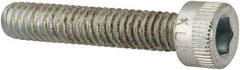 Made in USA - #8-32 UNC Hex Socket Drive, Socket Cap Screw - Alloy Steel, Zinc-Plated Finish, Fully Threaded, 7/8" Length Under Head - Industrial Tool & Supply