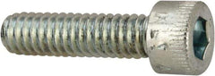 Made in USA - #8-32 UNC Hex Socket Drive, Socket Cap Screw - Alloy Steel, Zinc-Plated Finish, Fully Threaded, 5/8" Length Under Head - Industrial Tool & Supply