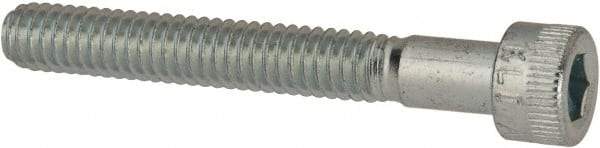 Made in USA - #8-32 UNC Hex Socket Drive, Socket Cap Screw - Alloy Steel, Zinc-Plated Finish, Partially Threaded, 1-1/4" Length Under Head - Industrial Tool & Supply