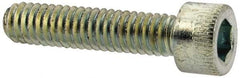 Made in USA - #8-32 UNC Hex Socket Drive, Socket Cap Screw - Alloy Steel, Zinc-Plated Finish, Fully Threaded, 3/4" Length Under Head - Industrial Tool & Supply