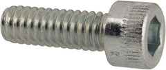 Made in USA - #8-32 UNC Hex Socket Drive, Socket Cap Screw - Alloy Steel, Zinc-Plated Finish, Fully Threaded, 1/2" Length Under Head - Industrial Tool & Supply